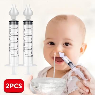2 Pz Tubo Dell'ago Aspiratore Nasale Cura Del Bambino Aspiratore Nasale Cleaner 10 ML Bambino Rinite Rondella Nasale Aspirador Nasale De Plastico