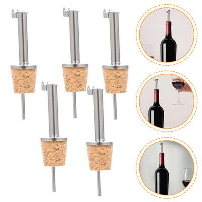 6 Stück Flaschenkorken Ausgießer Cocktail Spender Verschlusskappen Ausguss Edelstahl Rot
