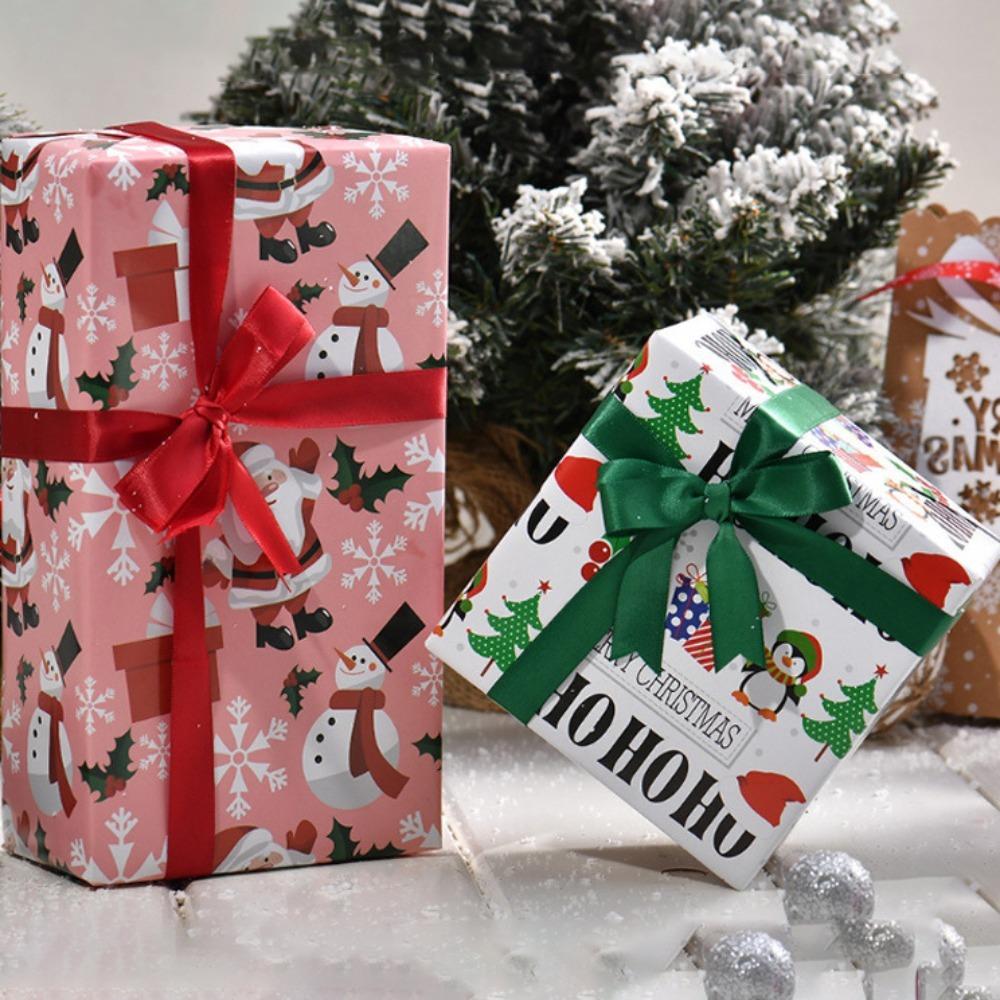 Fashion 50x70cm Packaging Paper Snowman/Santa Claus DIY Christmas Decoration Colorful Craft Wrapping Paper Sheets Roll Gift