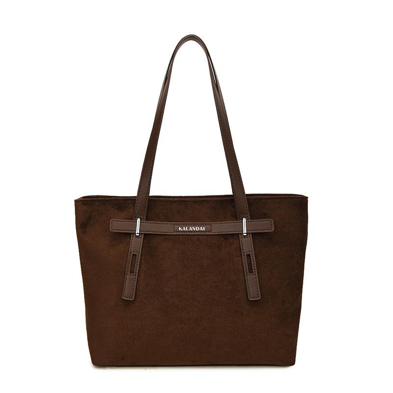 

2025 matte tote premium versatile autumn and winter new large capacity fashion retro commuter leisure student tote bag коричневый