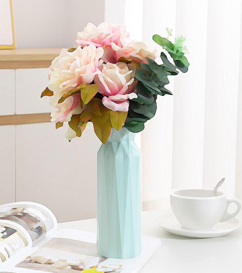 1Pcs Plastic Vase Home Dried Flowers Decoration Vase Imitation Ceramic Flowers Pots Wedding Festival Party Courtyard Ornament