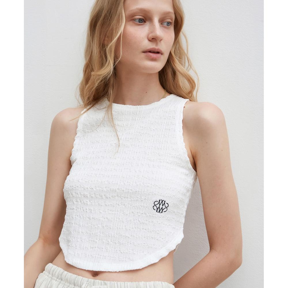 

NICKNICOLE ROUND WRINKLE CROP БЕЗ РУКАВОВБЕЛЫЙ