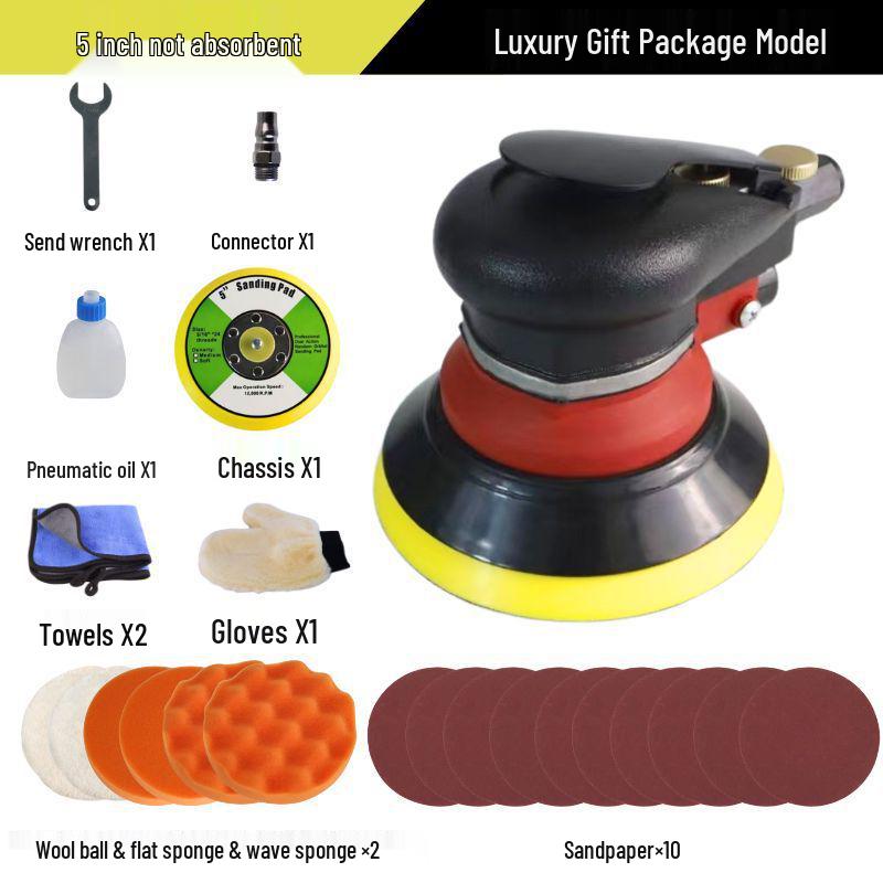 5" & 6" High-Speed Pneumatic Sander and Polisher, Model 313 Handheld Air Grinder