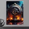 Neonowy Obraz na Płótnie Bitcoin Ethereum Plakaty i Druk Nowoczesna Moda Pop Obrazy Ścienne do Salonu Dekoracja Domowego Biura