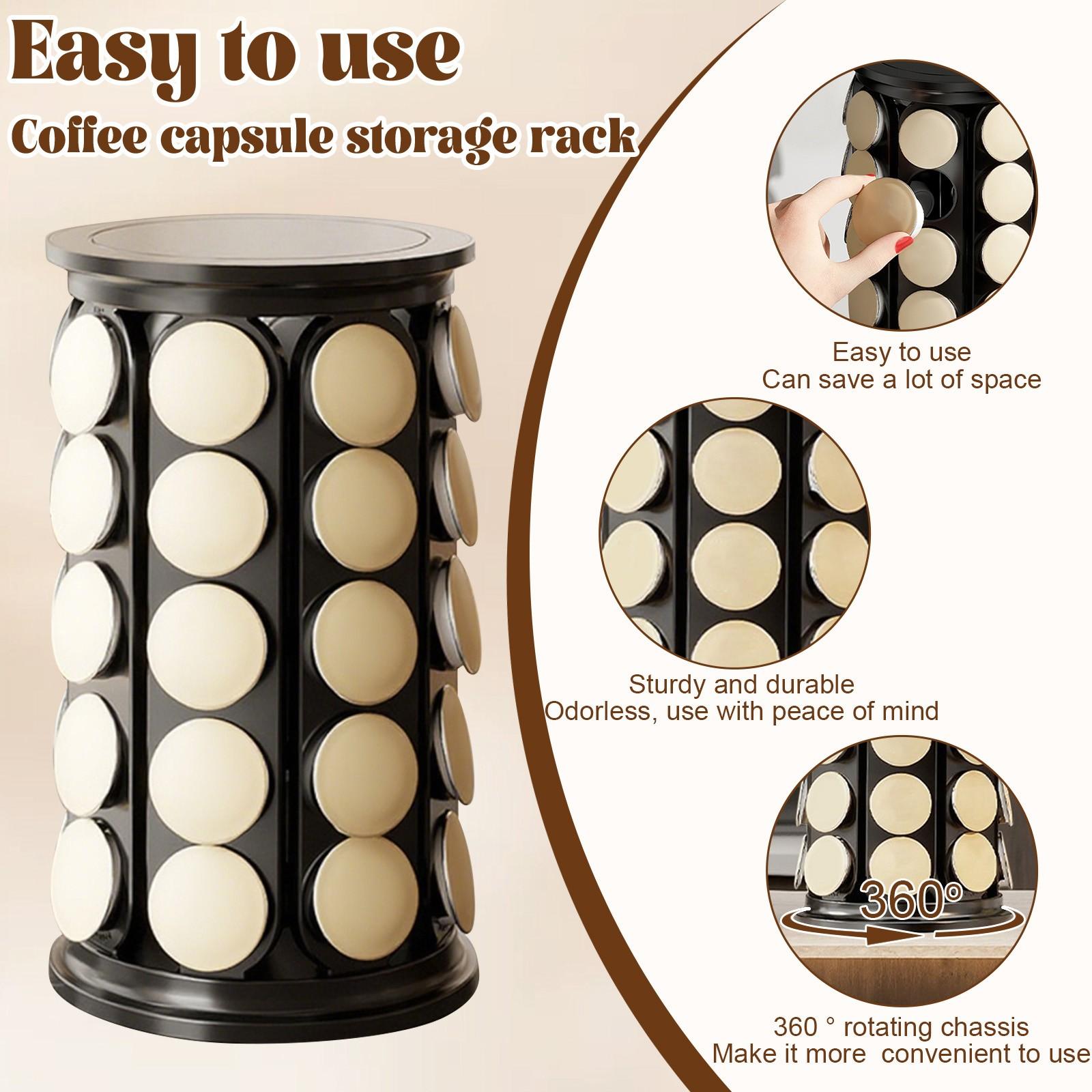 

Coffee Pod Storage Carousel Holder Organizer Compatible With 40 Pods , Home Kitchen Counter Organizer ,Black , One Size