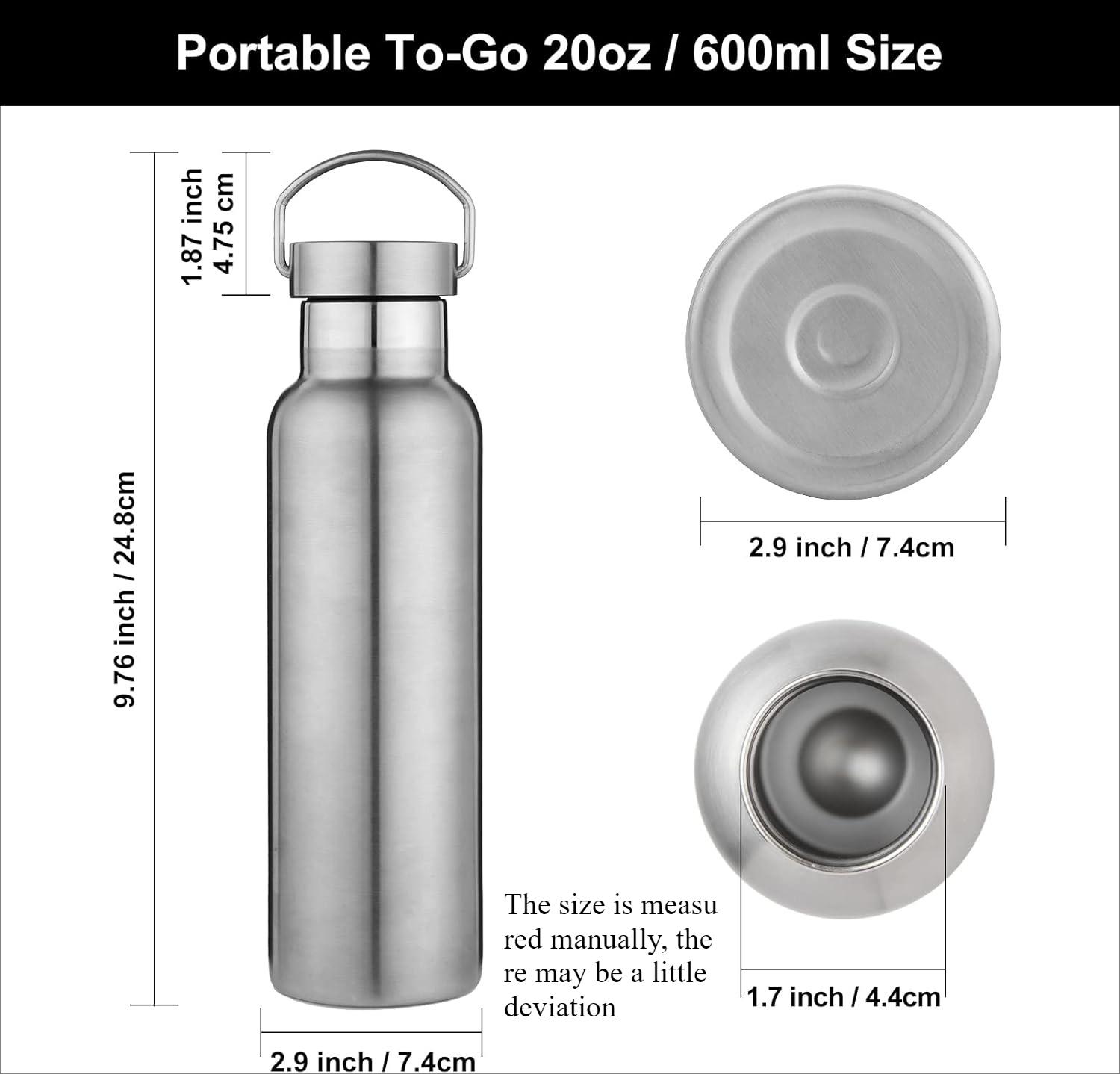 

Stainless Steel Thermos 1000ml/600ml Single Layer Water Bottle Reusable and Environmentally Friendly Dishwasher Safe/single Cup One Size
