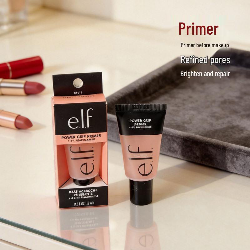 Elf Power Grip Makeup Primer: Invisible Pores, No Caking, Long-lasting, Smudge-proof Gel