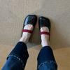 Sheepskin Version~ Special-shaped Head Flat-bottomed Ballet Single Shoes, Women's Shallow Mouth with Retro Temperament Mary Jane Shoes