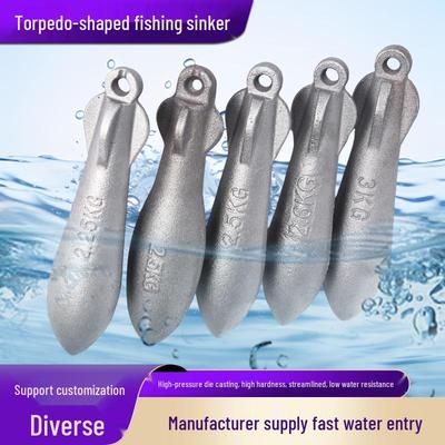 Torpedo-Shaped Fishing Sinker with Loop - Outdoor Fishing Tackle Accessory
