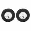 2Pcs RC Wheels Metal Remote Control Car Tires Replacement Parts for Axial SCX24 90081Silver
