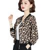 Damen Dünne Jacke Kurze Leopardenmuster Freizeitjacke Bürojacke