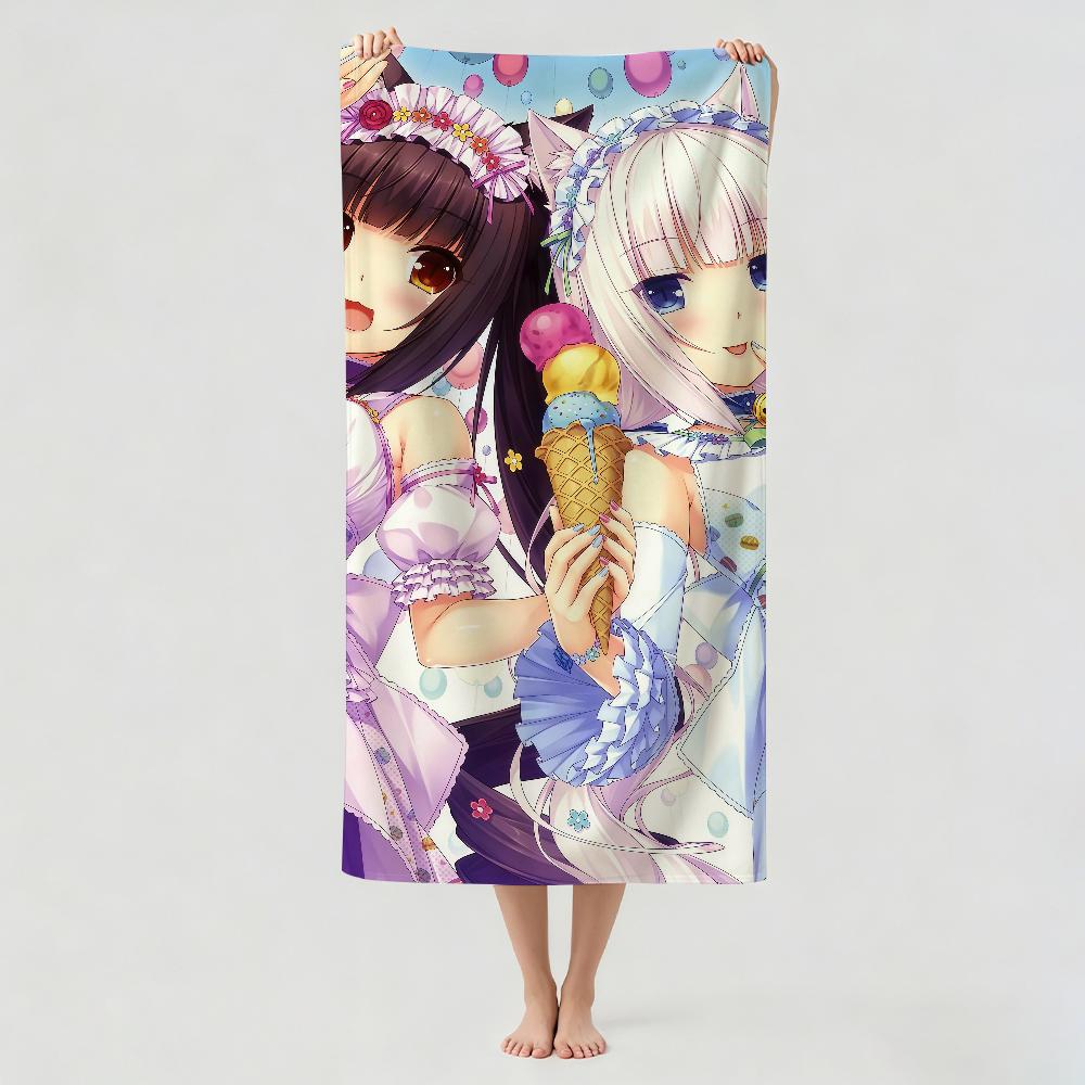 Anime N-Nekopara Towel Drying Bath Towel Applicable To Light Swimming Camping Yoga Beach Out