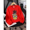 Kids Sweatshirt,Crew Neck Fashion Top, Fun"Pineapple Leopard Fashion Glasses " Patterned Sweatshirt, for Everyday Casual Wear, for Daily Outfits