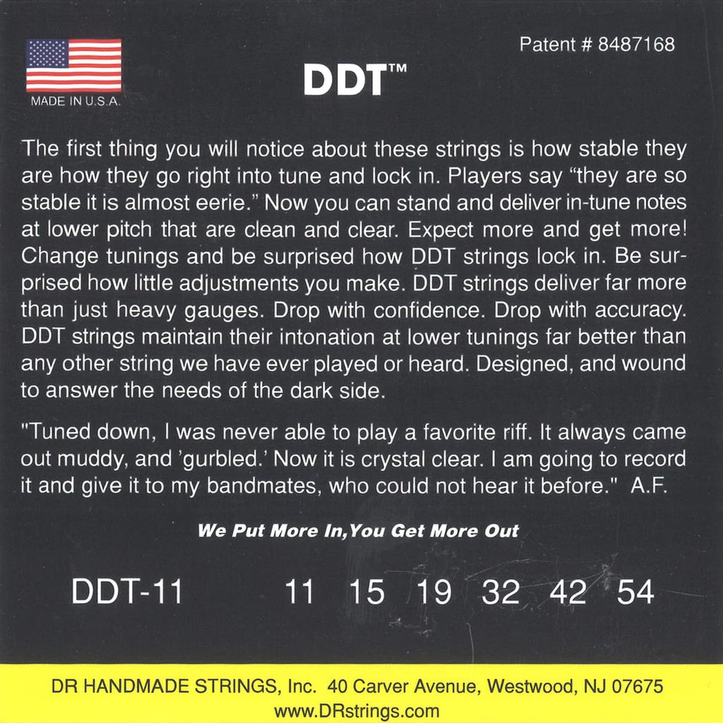 DR Strings Electric Guitar (D-R) Strings, Drop-Down Tuning, Nickel, .011-.054, DDT-11