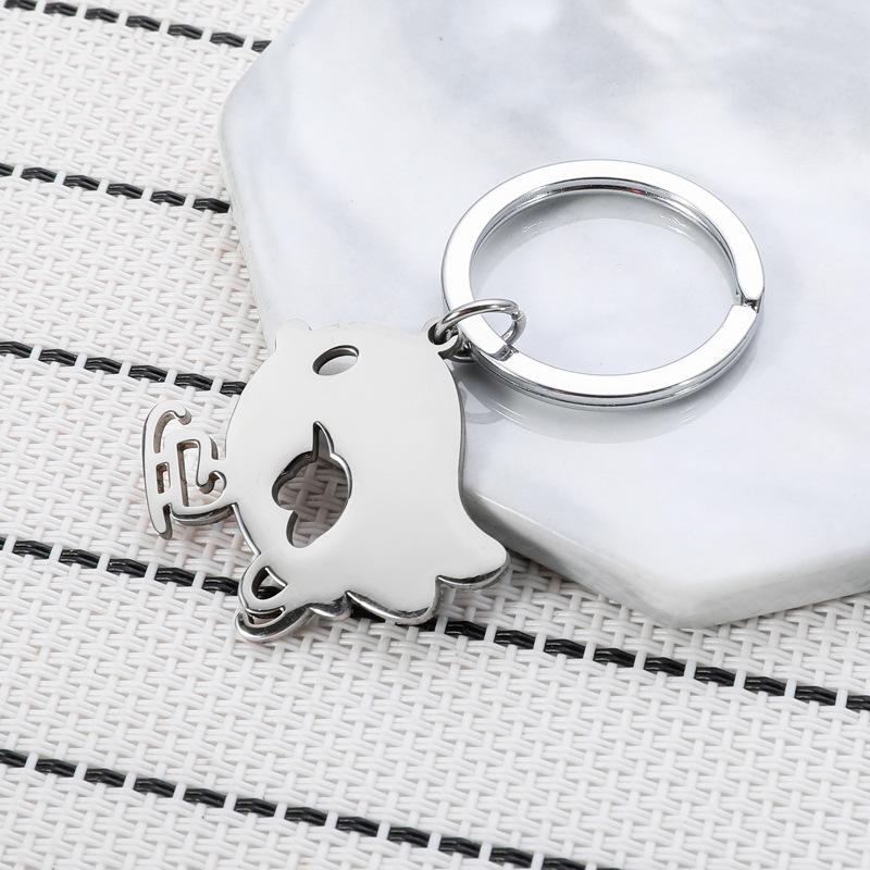 Eislaufender Vogel Edelstahl Schlüsselanhänger Niedliches Cartoon Design Mode Studenten Tasche Anhänger Praktisches Tägliches Accessoire