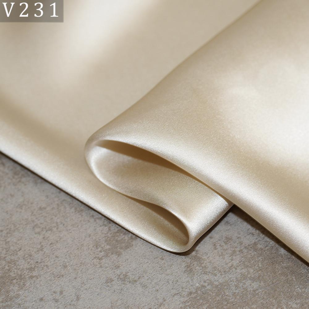 HYSK Natural Genuine Pure 100% Silk Crepe Satin Fabric Silk China Duchess Plain Brown by Meter for Dress Bedding Wedding