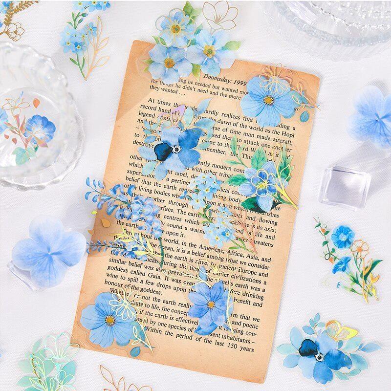 40Pcs/Bag Aesthetic Flower Stickers Pack Fresh Plant Hand Account DIY Material Decorative Stationery Stickers