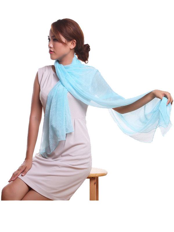 Women's 180cm Rectangular Silk Scarf with Glittered Design