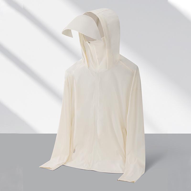 UPF50+ Zomerzonnebeschermingsshirt met Capuchon van IJszijde voor Koppels - Hoge Elasticiteit, 77% Nylon, 23% Spandex.