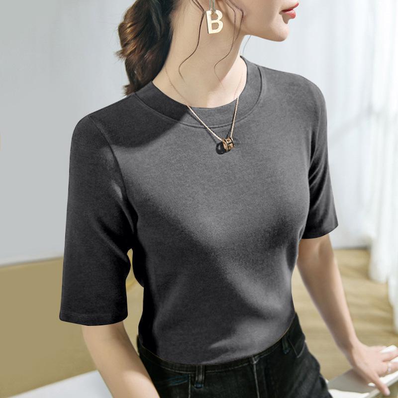 Modal Mid-Sleeve Women s T-Shirt - 2025 Autumn Plus Size Fashionable Five-Sleeve Base Shirt 4XL for 175-200 jin