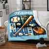 Custom Name Baseball Theme Printed Blanket - Perfect for Couch, Bed, Travel & Outdoor Use | Machine Washable, Cozy & Durable.