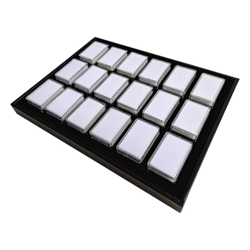 Tall Rectangular Organizers Box For Loose Stone Samples Waterproof PU Material Jewelry Showcase
