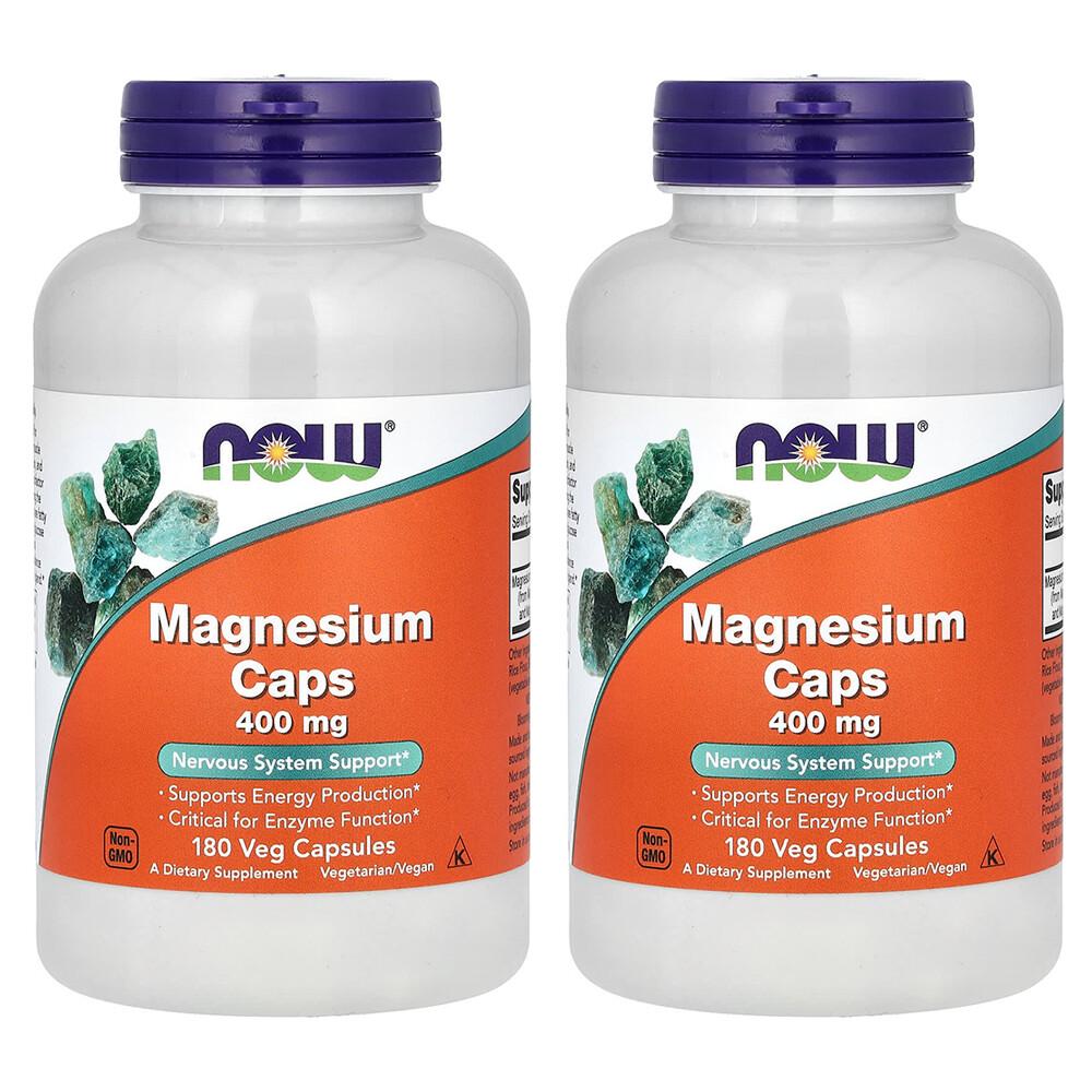 

NOW Foods Magnesium Capsules 400mg, Vegetarian, 180 Count (2-Pack) 180 pcs - 2 ea