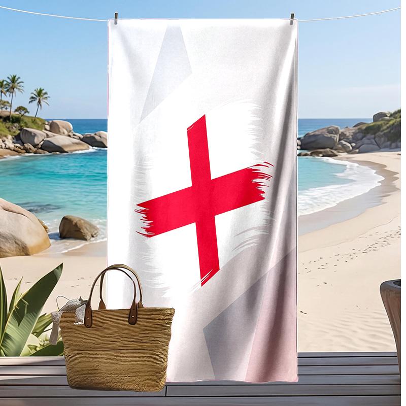 Asciugamano da Spiaggia con Stampa Calcio Inglese Asciugatura Rapida Super Assorbente Morbido Asciugamano da Bagno per Nuoto Spiaggia Viaggio Souvenir Regalo