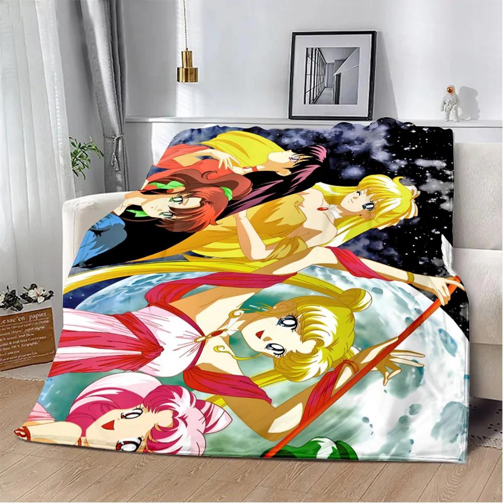 Anime Sailor Moons Printed Blanket Picnic Blankets Warm Blanket Soft and Comfortable Blanket Home Travel Birthday Gift