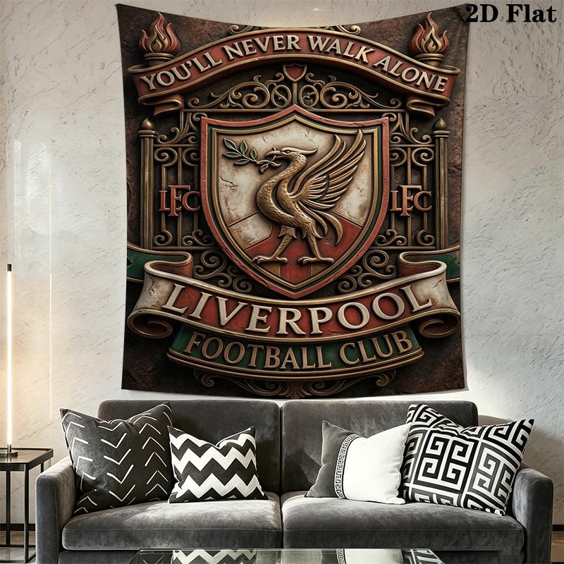 Liverpool Football Club Badge Print Tapestry Fashion Print Background Cloth Wall Decoration Work Of Art Gift