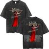 Vintage Washed Cazzu Latinaje Tour  Merch Tshirts Men Women Fashion Aesthetic Tshirt Summer Casual Loose Cotton T Shirts