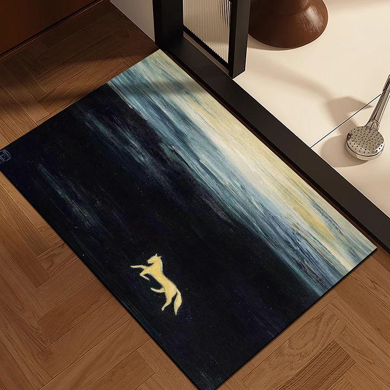 Bathroom absorbent floor mat, diatomaceous earth floor mat, toilet door quick drying anti slip carpet