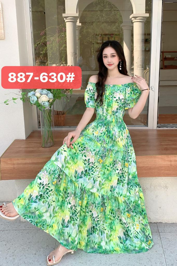 Seaside vacation beach dress cotton floral dress female shabahemi muslim