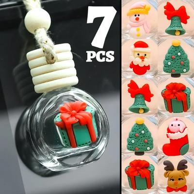 10ml Parfüm Glasflasche Anhänger Weihnachten Auto Rückspiegel Dekoration Leere Flasche Aromatherapie Ätherisches Öl Flasche