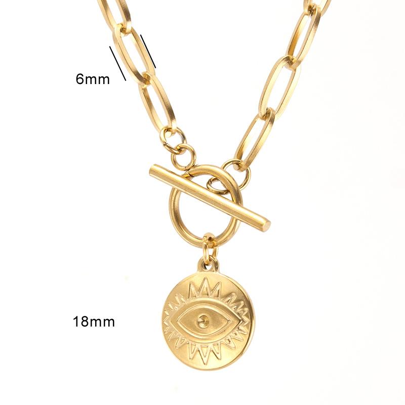 Stainless Steel Summer NECKLACE For WOMEN lucky Coin Penny Long CHOKER GOLD COLOR PENDANT collares de moda Boho Collier
