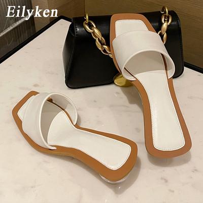 Fashion Eilyken New Women Slipper Crystal Round Ball Heels Sandal Summer Outdoor Beach Peep Toe Slides Ladies Flip Flops Shoes