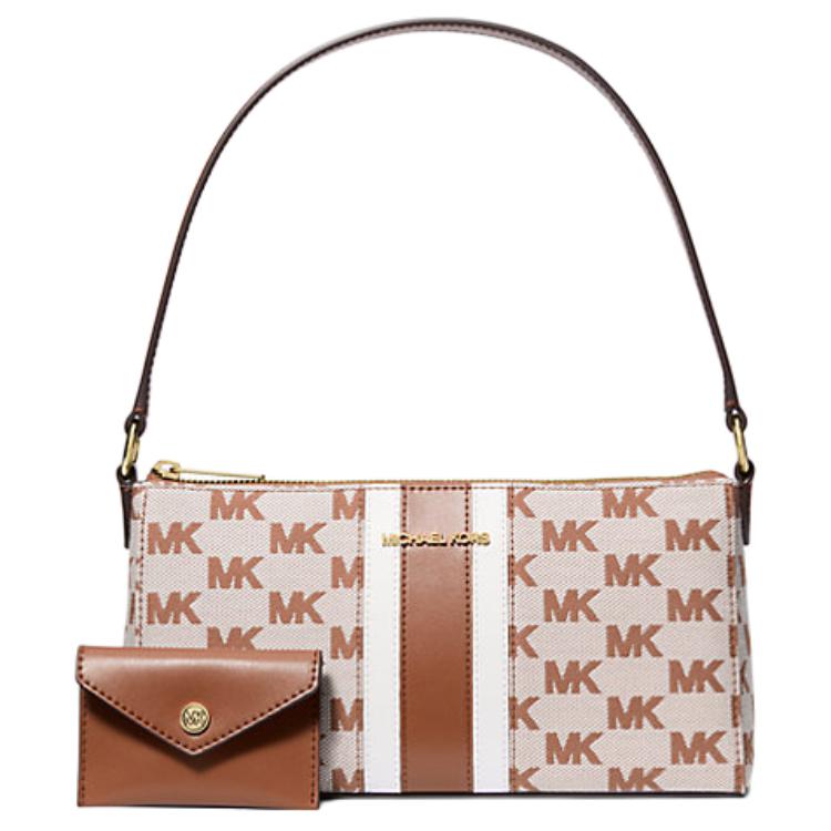 

Michael Kors MK Vincent Logo Jacquard Cotton Tote Bag Medium Women Tote Bags Brown 35R5G2VC6J-LUGGAGE Basic Set (Bag)