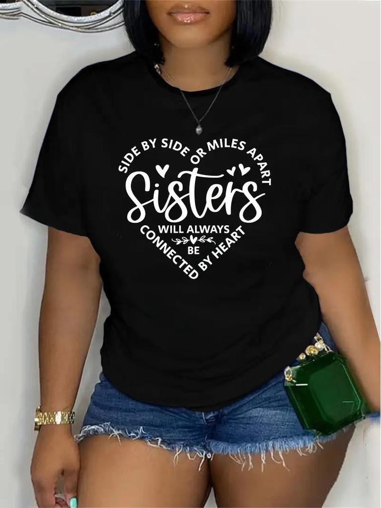 Women's European & American Short-Sleeved Christmas Crew Neck Top