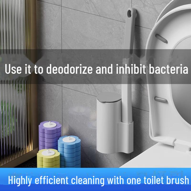 Engangs veggmontert toalettbørste for enkel utskifting og rengjøring uten vask