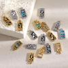MamacitaSlay 316L Stainless Steel Shell Zircon Tarot Card Charms Necklace Earrings DIY Pendant Waterproof Jewelry Accessories