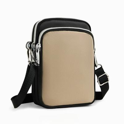 Double Zipper Women Small Crossbody Phone Bag Waterproof Multi Pocket Female Mini Shoulder Bag FLAP with Double Zipper for Daily Travel
