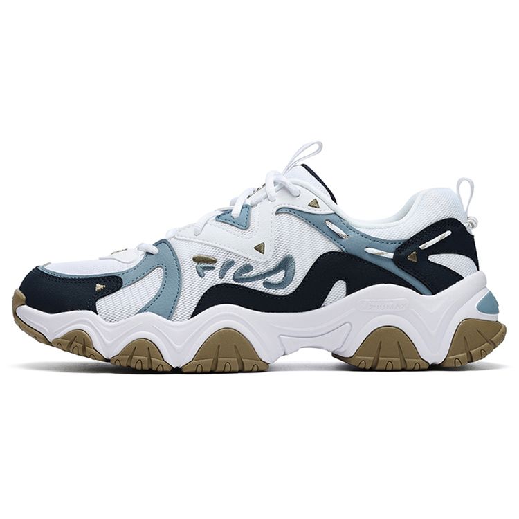 Fila Fluid 4 Cat Paw 4.0 Fabric Synthetic Leather Fresh Trendy Low-Top Lifestyle Casual Shoes Men Sneaker White Blue F12M232127FWB