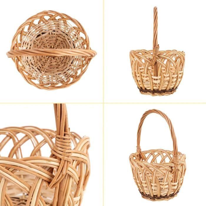 Panier en Osier Tressé pour Enfant - Creative Home - 16 x 16 x 23 cm - Marron - Campagne