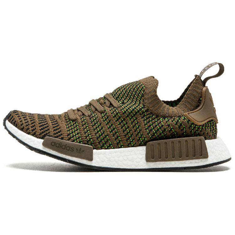 

Adidas NMD_R1 STLT Primeknit Trace Olive Мужские кроссовки Green Core-Black Solar-Slime CQ2389