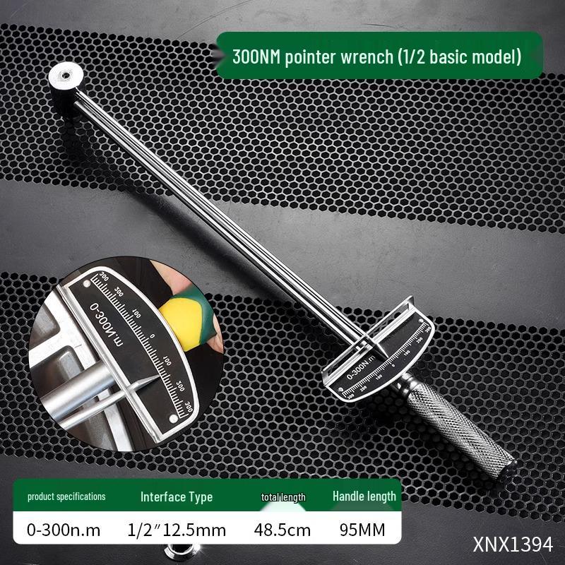 Automotive Manual Torque Wrench: High-Precision 0-300 Nm, Extended Pointer Type