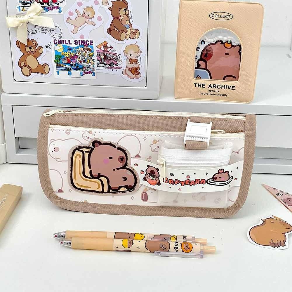 Capybara Pencil Case Multilayer Stationery Bag Multifunctional Stationery Storing Bag  Gift