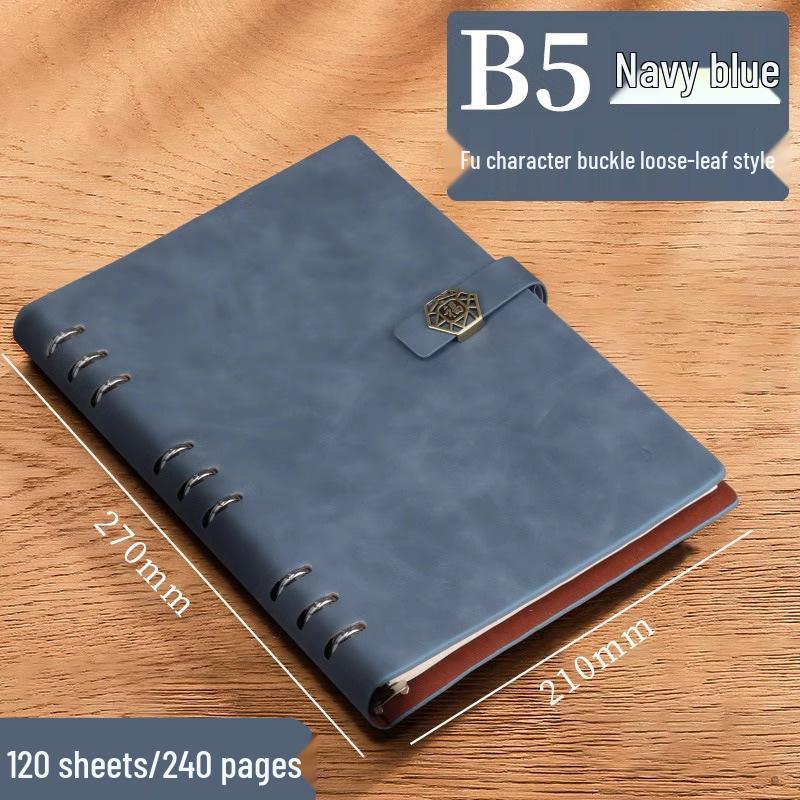 Customizable A5/B5 Loose-Leaf Notebook with Detachable Pages and Logo Printing for Business/Office Use