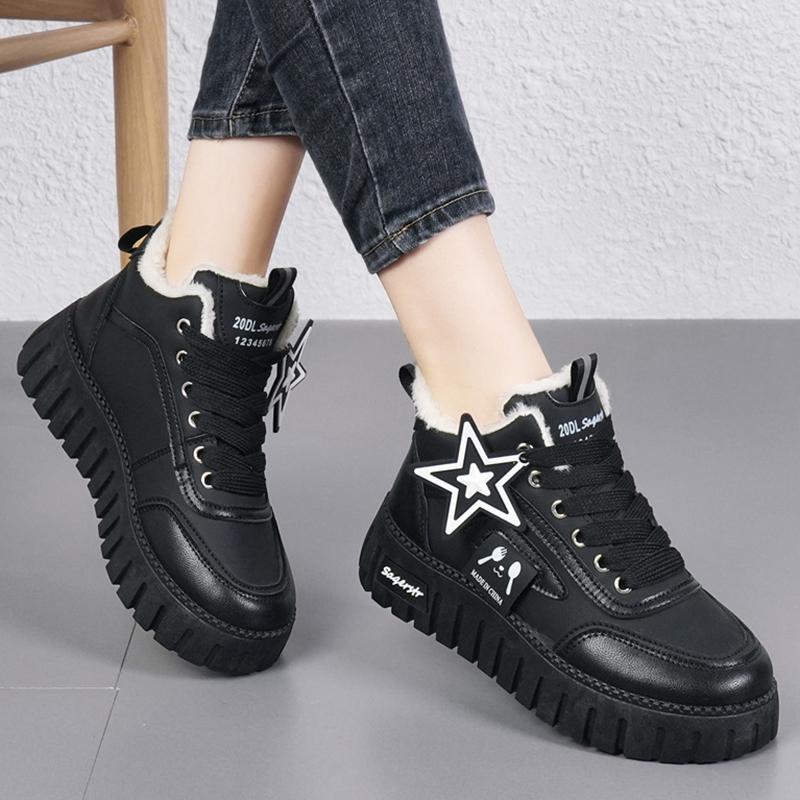 Winter Women's Fleece Thickened Warm Shoes Casual Snow Boots