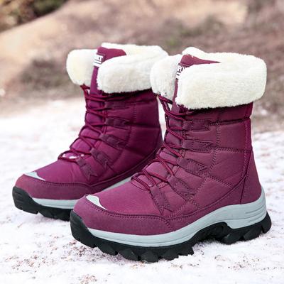 Winter Women Boots High Quality Warm Snow Boots Lace-up Comfortable Ankle  Outdoor Waterproof Hiking