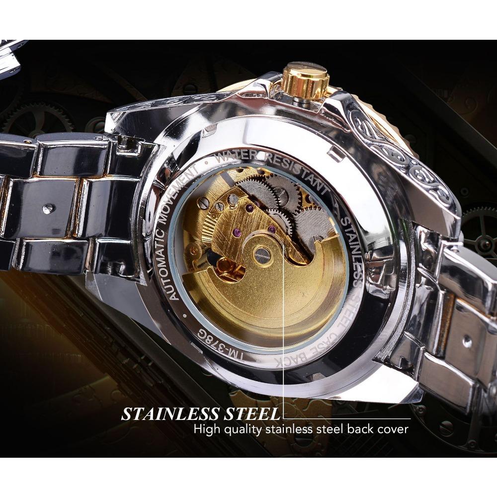 Forsining Stil Herrenmode Casual Hohl Vintage geschnitzt automatische mechanische Uhr